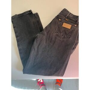 Wrangler Men's 32x32 Black‎ Wash Straight Leg Denim Jeans RN 130273